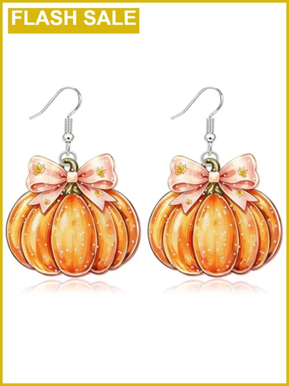 Acrylic Pumpkin Dangle Earrings Double-Sided Fall Thanksgiving